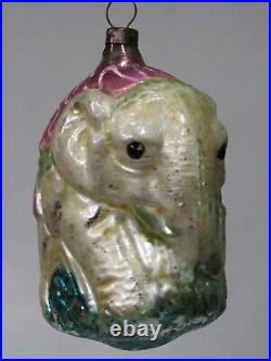 Antique Vintage Blown Glass ELEPHANT Figurine Christmas Ornament Germany