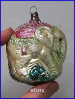 Antique Vintage Blown Glass ELEPHANT Figurine Christmas Ornament Germany