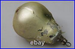 Antique Vintage Blown Glass PEAR FACE Embossed Leaf Christmas Ornament Germany