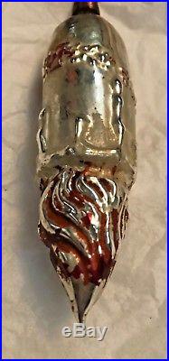 Antique Vintage Candle On A Clip Embossed Glass German Christmas Ornament
