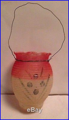 Antique Vintage Chinese Lantern Candle Cup German Glass Christmas Ornament