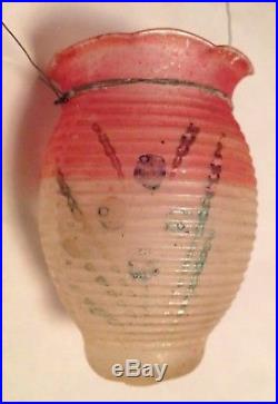 Antique Vintage Chinese Lantern Candle Cup German Glass Christmas Ornament