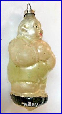 Antique Vintage Cute Boxing Guy German Glass Figural Christmas Ornament #2