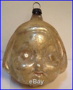 Antique Vintage Dolly Dinglehead German Glass Figural Christmas Ornament
