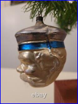 Antique Vintage German Glass Christmas Ornament Graff Zeppelin Head NP R1