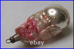Antique Vintage Glass Big Red EYE OWL Bird on BALL Christmas Ornament Germany