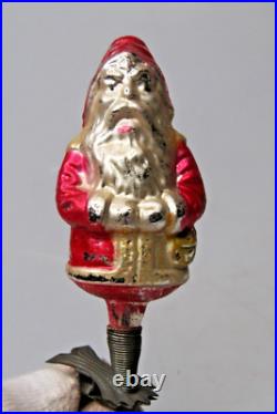 Antique Vintage Glass Clip On SANTA Figurine Christmas Ornament Germany Antique Vintage Glass Clip On SANTA Figurine Christmas Ornament Germany