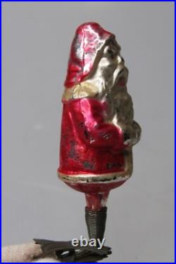 Antique Vintage Glass Clip On SANTA Figurine Christmas Ornament Germany Antique Vintage Glass Clip On SANTA Figurine Christmas Ornament Germany