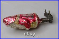 Antique Vintage Glass Clip On SANTA Figurine Christmas Ornament Germany Antique Vintage Glass Clip On SANTA Figurine Christmas Ornament Germany