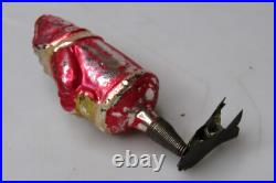 Antique Vintage Glass Clip On SANTA Figurine Christmas Ornament Germany Antique Vintage Glass Clip On SANTA Figurine Christmas Ornament Germany