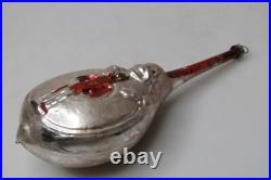 Antique Vintage Glass FAT Embossed Mandoline MAN Christmas Ornament Germany