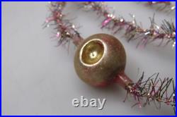 Antique Vintage Glass Indent Beads Tinsel Christmas Ornament 60 Garland