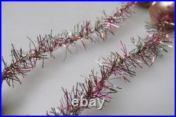 Antique Vintage Glass Indent Beads Tinsel Christmas Ornament 60 Garland