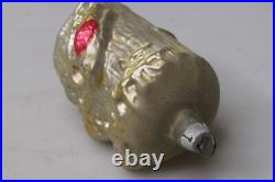 Antique Vintage Glass Woodpecker Bird On Tree Stump Christmas Ornament Germany