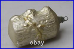 Antique Vintage Glass Woodpecker Bird On Tree Stump Christmas Ornament Germany