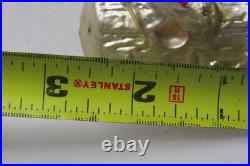 Antique Vintage Glass Woodpecker Bird On Tree Stump Christmas Ornament Germany