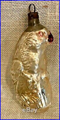 Antique Vintage Gold Eagle On A Branch German Glass Figural Christmas Ornament