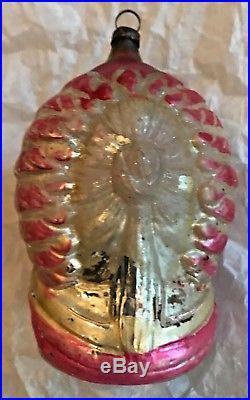 Antique Vintage Indian Chief W Full Headdress German Glass Christmas Ornament