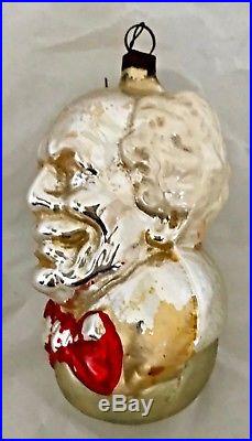 Antique Vintage John Bull Bust Patriotic Glass Figural German Christmas Ornament