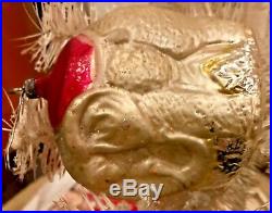 Antique Vintage Large Walking Elephant German Glass Figural Christmas Ornament