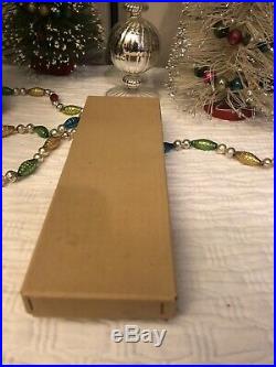 Antique Vintage Miniature Feather Tree Christmas Ornaments Original Box
