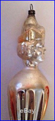 Antique Vintage Prince Head On A Cone Glass German Figural Christmas Ornament