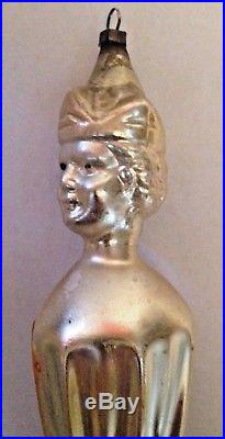 Antique Vintage Prince Head On A Cone Glass German Figural Christmas Ornament