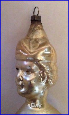 Antique Vintage Prince Head On A Cone Glass German Figural Christmas Ornament