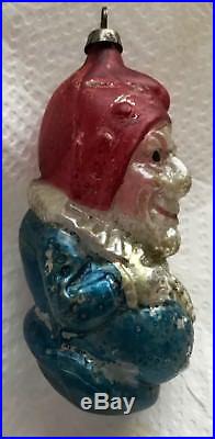Antique Vintage Punch Clown Glass German Figural Christmas Ornament