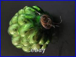 Antique Vtg Large Gteen Kugel Mercury Glass Berry Grape Christmas Ornament 8 L