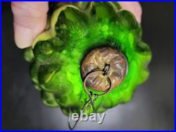 Antique Vtg Large Gteen Kugel Mercury Glass Berry Grape Christmas Ornament 8 L