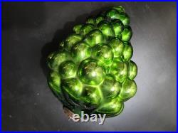 Antique Vtg Large Gteen Kugel Mercury Glass Berry Grape Christmas Ornament 8 L