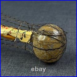 Antique Wire Wrapped Hot Air Balloon 8 Glass Ornament Santa & Child Germany