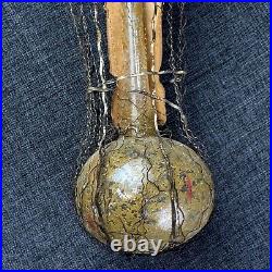 Antique Wire Wrapped Hot Air Balloon 8 Glass Ornament Santa & Child Germany