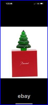 BACCARAT Crystal Enchanting Fir Christmas Tree Green 2815640 NEW in SEALED Box