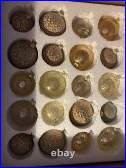 BALSAM HILL Burnished Metals ORNAMENTS SET Of 35 New Open Box Mixed Metallic