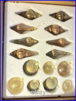 BALSAM HILL Burnished Metals ORNAMENTS SET Of 35 New Open Box Mixed Metallic