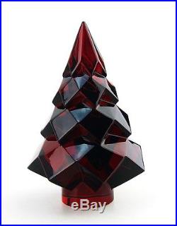 Baccarat Megeve Ruby Crystal Glass Christmas Tree Made In France