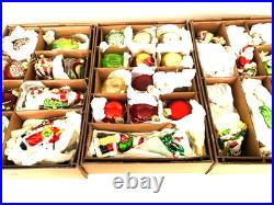 Balsam Hill Mistletoe and Holly Glass Christmas Ornament Set of 34/35 pieces