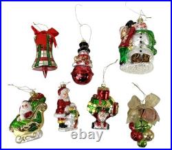 Balsam Hill Mistletoe and Holly Glass Christmas Ornament Set of 34/35 pieces
