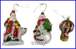 Balsam Hill Mistletoe and Holly Glass Christmas Ornament Set of 34/35 pieces