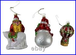 Balsam Hill Mistletoe and Holly Glass Christmas Ornament Set of 34/35 pieces
