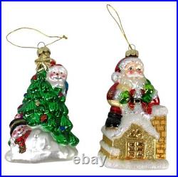 Balsam Hill Mistletoe and Holly Glass Christmas Ornament Set of 34/35 pieces