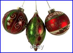 Balsam Hill Mistletoe and Holly Glass Christmas Ornament Set of 34/35 pieces