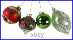 Balsam Hill Mistletoe and Holly Glass Christmas Ornament Set of 34/35 pieces