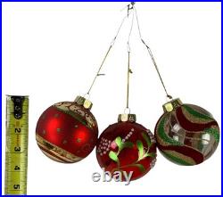 Balsam Hill Mistletoe and Holly Glass Christmas Ornament Set of 34/35 pieces