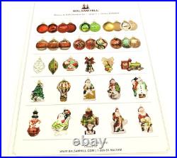 Balsam Hill Mistletoe and Holly Glass Christmas Ornament Set of 34/35 pieces