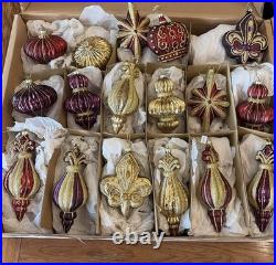Balsam Hill Royal Celebration Glass Ornament Set of 34-In Original Boxes