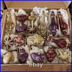 Balsam Hill Royal Celebration Glass Ornament Set of 34-In Original Boxes