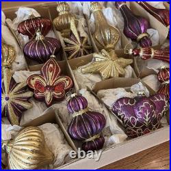 Balsam Hill Royal Celebration Glass Ornament Set of 34-In Original Boxes